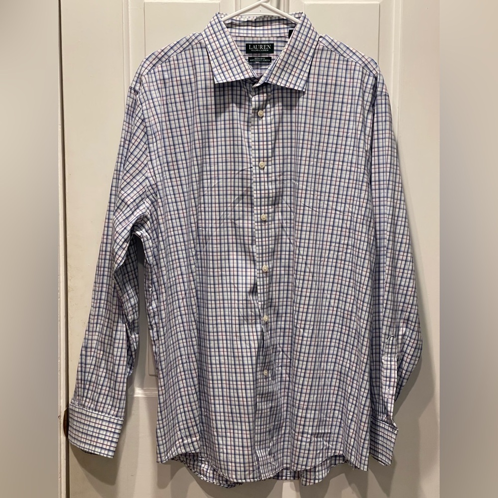 Lauren Ralph Lauren Reg Fit Performance Stretch 2XL Casual Button Down Check